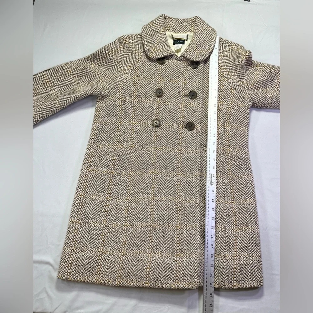 J. Crew Vintage Inspired Wool Blend Tweed Swing Jacket Coat - Brown Cream - 4 - Picture 7 of 8